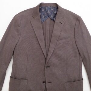 IBIZA Azure Rodino Men's Brown Textured Cotton Blend Sport Coat Blazer Size 46R